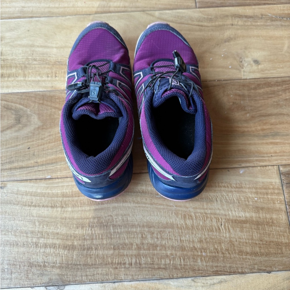 Salomon Kids Purple and Blue running/hiking Shoes size kids 2